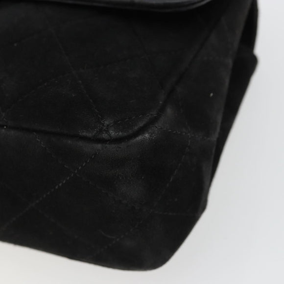 CHANEL Matelasse 20 Chain Shoulder Bag Suede Black Gold CC Auth 116698