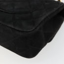 CHANEL Matelasse 20 Chain Shoulder Bag Suede Black Gold CC Auth 116698-15