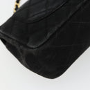 CHANEL Matelasse 20 Chain Shoulder Bag Suede Black Gold CC Auth 116698-16