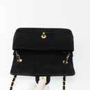 CHANEL Matelasse 20 Chain Shoulder Bag Suede Black Gold CC Auth 116698-10
