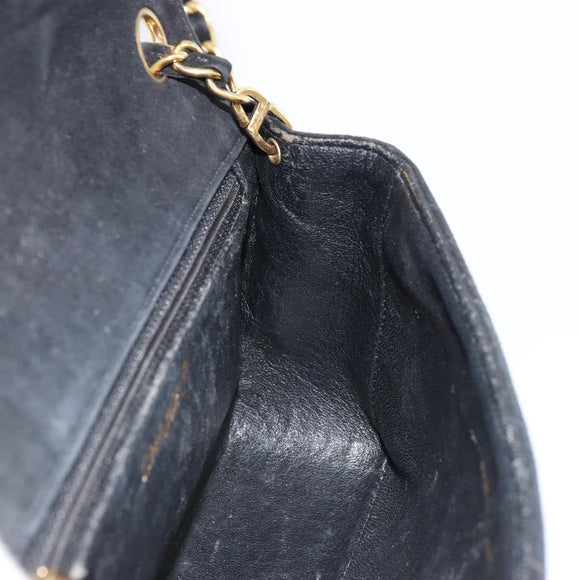 CHANEL Matelasse 20 Chain Shoulder Bag Suede Black Gold CC Auth 116698