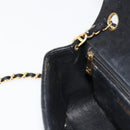 CHANEL Matelasse 20 Chain Shoulder Bag Suede Black Gold CC Auth 116698-20