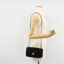 CHANEL Matelasse 20 Chain Shoulder Bag Suede Black Gold CC Auth 116698-23