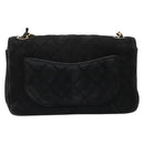 CHANEL Matelasse 20 Chain Shoulder Bag Suede Black Gold CC Auth 116698-2