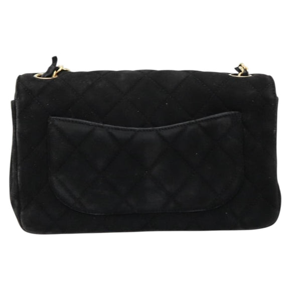 CHANEL Matelasse 20 Chain Shoulder Bag Suede Black Gold CC Auth 116698