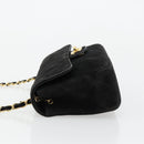 CHANEL Matelasse 20 Chain Shoulder Bag Suede Black Gold CC Auth 116698-4