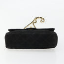 CHANEL Matelasse 20 Chain Shoulder Bag Suede Black Gold CC Auth 116698-5