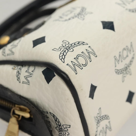 MCM Vicetos Logogram Hand Bag PVC Leather 2way White Auth 116709