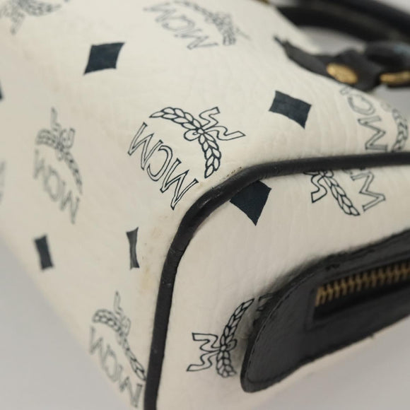 MCM Vicetos Logogram Hand Bag PVC Leather 2way White Auth 116709