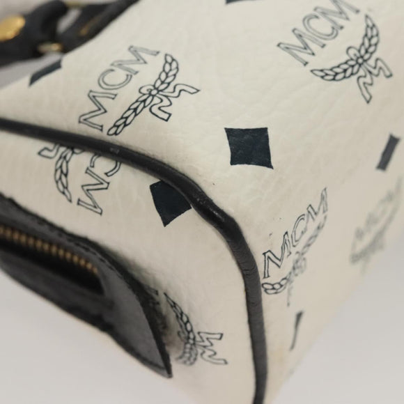 MCM Vicetos Logogram Hand Bag PVC Leather 2way White Auth 116709
