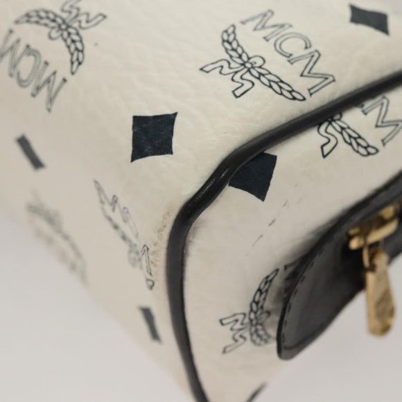 MCM Vicetos Logogram Hand Bag PVC Leather 2way White Auth 116709