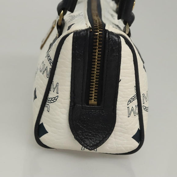 MCM Vicetos Logogram Hand Bag PVC Leather 2way White Auth 116709