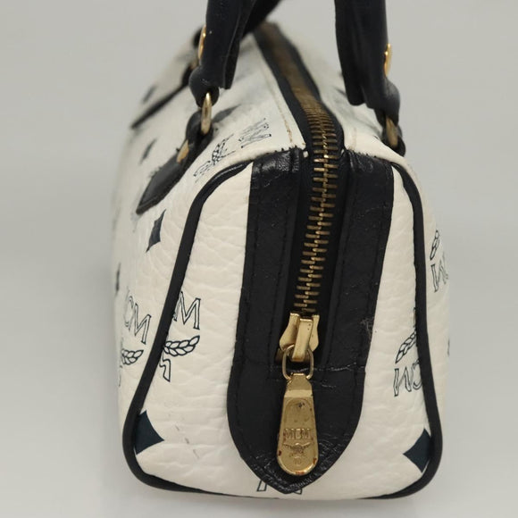 MCM Vicetos Logogram Hand Bag PVC Leather 2way White Auth 116709