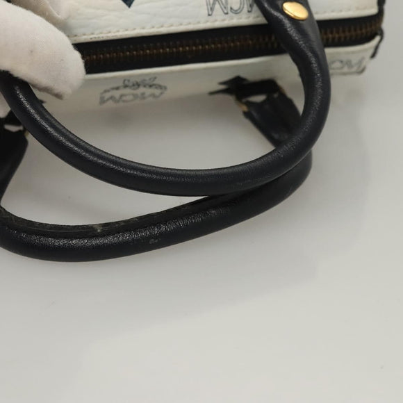 MCM Vicetos Logogram Hand Bag PVC Leather 2way White Auth 116709