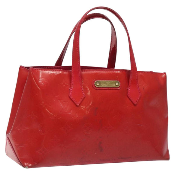 LOUIS VUITTON Monogram Vernis Wilshire PM Hand Bag Rose Pop M93643 Auth 116728