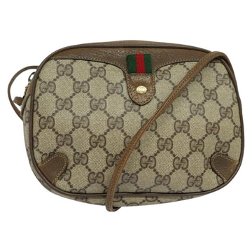 GUCCI GG Supreme Web Sherry Line Bag PVC Beige Gold 89 02 066 Auth 116754
