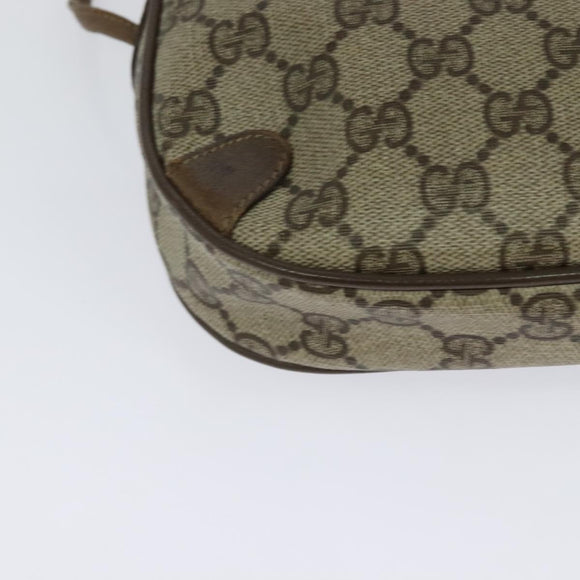 GUCCI GG Supreme Web Sherry Line Bag PVC Beige Gold 89 02 066 Auth 116754