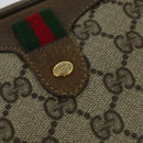 GUCCI GG Supreme Web Sherry Line Bag PVC Beige Gold 89 02 066 Auth 116754-9