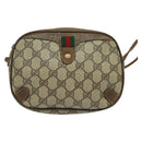 GUCCI GG Supreme Web Sherry Line Bag PVC Beige Gold 89 02 066 Auth 116754-13