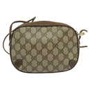 GUCCI GG Supreme Web Sherry Line Bag PVC Beige Gold 89 02 066 Auth 116754-2