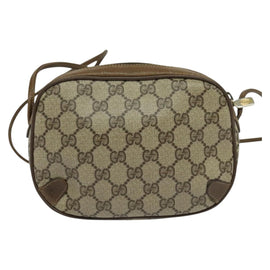 GUCCI GG Supreme Web Sherry Line Bag PVC Beige Gold 89 02 066 Auth 116754 - 0