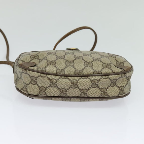 GUCCI GG Supreme Web Sherry Line Bag PVC Beige Gold 89 02 066 Auth 116754