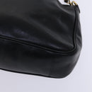 GUCCI Bamboo Hand Bag Leather 2way Black Gold 001 0166 1638 Auth 116782-9