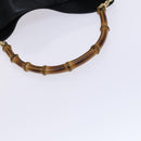 GUCCI Bamboo Hand Bag Leather 2way Black Gold 001 0166 1638 Auth 116782-7