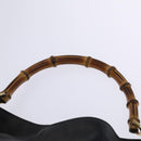 GUCCI Bamboo Hand Bag Leather 2way Black Gold 001 0166 1638 Auth 116782-8