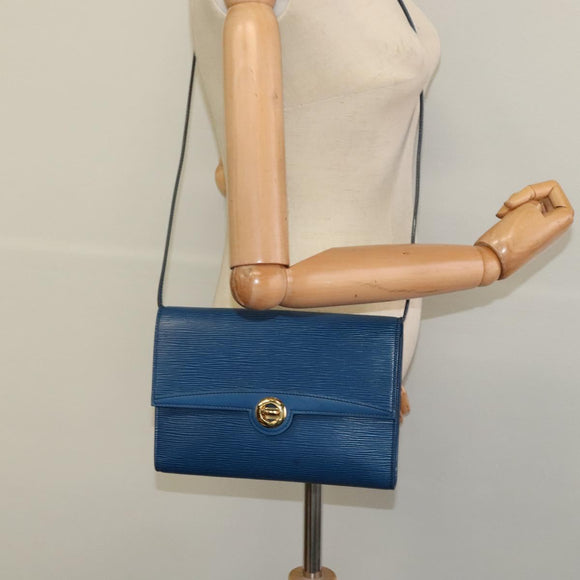 LOUIS VUITTON Epi Pochette Arche Shoulder Bag Blue M52575 LV Auth 116786