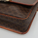 CELINE Macadam Canvas Shoulder Bag PVC Leather Brown Gold Auth 116805-9