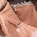 CELINE Macadam Canvas Shoulder Bag PVC Leather Brown Gold Auth 116805-19