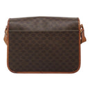 CELINE Macadam Canvas Shoulder Bag PVC Leather Brown Gold Auth 116805-2