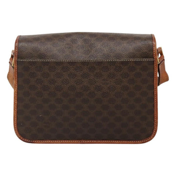 CELINE Macadam Canvas Shoulder Bag PVC Leather Brown Gold Auth 116805 - 0