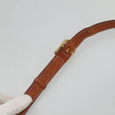 CELINE Macadam Canvas Shoulder Bag PVC Leather Brown Gold Auth 116805-8