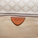 CELINE Macadam Canvas Shoulder Bag Beige Gold Auth 116806-18