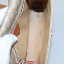 CELINE Macadam Canvas Shoulder Bag Beige Gold Auth 116806-10
