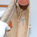 CELINE Macadam Canvas Shoulder Bag Beige Gold Auth 116806-11