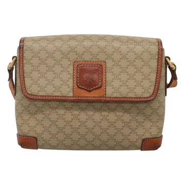 CELINE Macadam Canvas Shoulder Bag Beige Gold Auth 116806 - 0