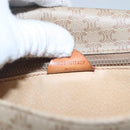 CELINE Macadam Canvas Shoulder Bag Beige Gold Auth 116806-12