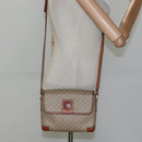 CELINE Macadam Canvas Shoulder Bag Beige Gold Auth 116806-21