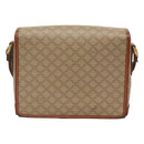 CELINE Macadam Canvas Shoulder Bag Beige Gold Auth 116806-2