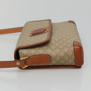 CELINE Macadam Canvas Shoulder Bag Beige Gold Auth 116806-4