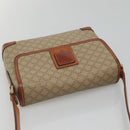 CELINE Macadam Canvas Shoulder Bag Beige Gold Auth 116806-6
