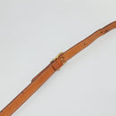 CELINE Macadam Canvas Shoulder Bag Beige Gold Auth 116806-8