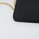 Christian Dior Honeycomb Canvas Chain Shoulder Bag Black Gold Auth 116807-14