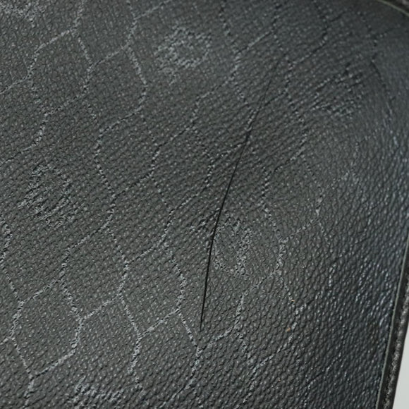 Christian Dior Honeycomb Canvas Chain Shoulder Bag Black Gold Auth 116807