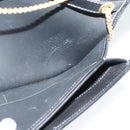 Christian Dior Honeycomb Canvas Chain Shoulder Bag Black Gold Auth 116807-19