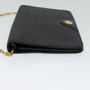 Christian Dior Honeycomb Canvas Chain Shoulder Bag Black Gold Auth 116807-4