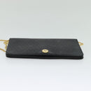 Christian Dior Honeycomb Canvas Chain Shoulder Bag Black Gold Auth 116807-9